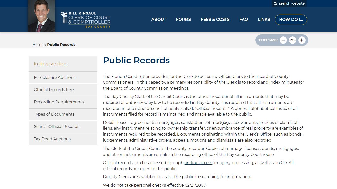 Public Records - Bay County Clerk of Court